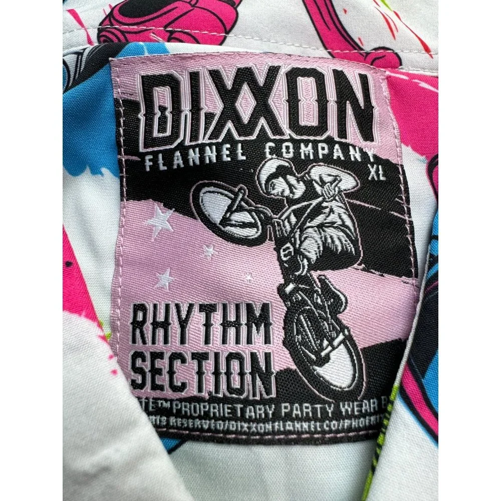 Dixxon Rhythm Section Men Shirt Short Sleeve Bicycle Cycling Button Up XL New - Picture 8 of 13